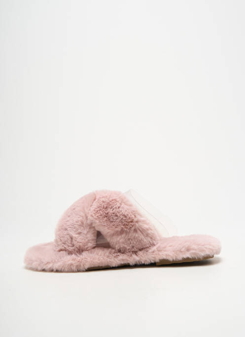 Mules/sabots bout ouvert talon plat jusqu'à 3cm rose QUEEN femme