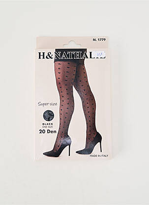 Collants imprimé fantaisie noir H.NATHALIE femme