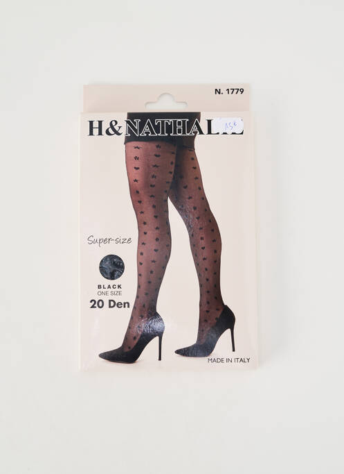 Collants imprimé fantaisie noir H.NATHALIE femme