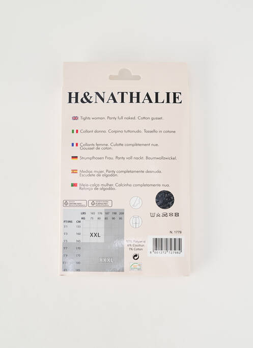 Collants imprimé fantaisie noir H.NATHALIE femme