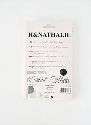 Collants imprimé fantaisie noir H.NATHALIE femme