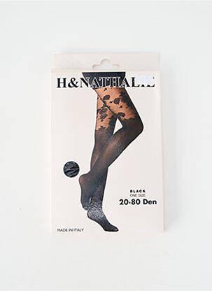 Collants imprimé fantaisie noir H.NATHALIE femme