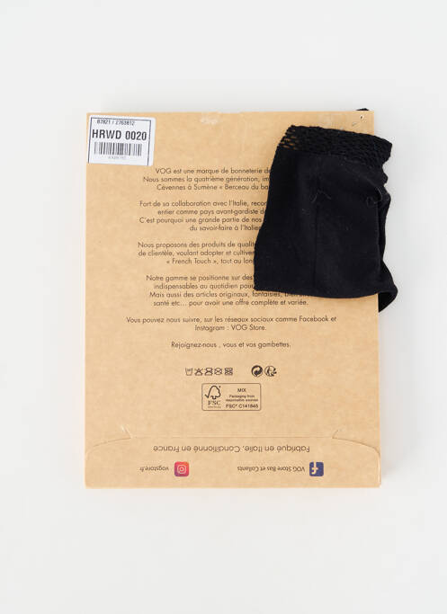 Collants imprimé fantaisie noir VOGSTORE femme