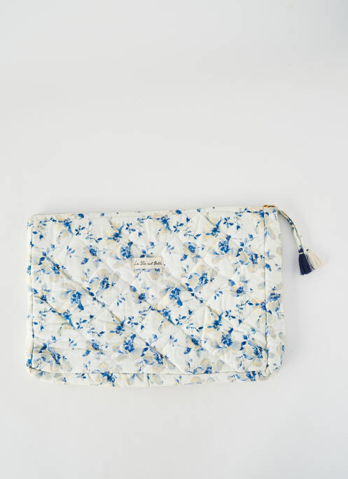 Pochette fermeture zippée bleu LA VIE EST BELLE femme