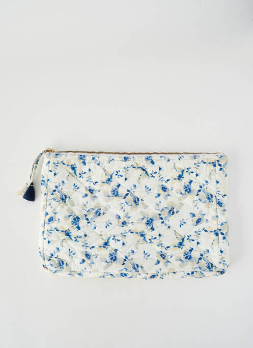 Pochette fermeture zippée bleu LA VIE EST BELLE femme