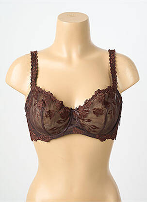 Soutien-gorge broderie haut soutien-gorge emboitant marron AUBADE femme