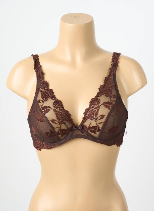Soutien-gorge broderie haut soutien-gorge emboitant marron AUBADE femme