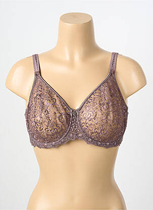 Soutien-gorge légère et transparente haut soutien-gorge emboitant marron EMPREINTE femme