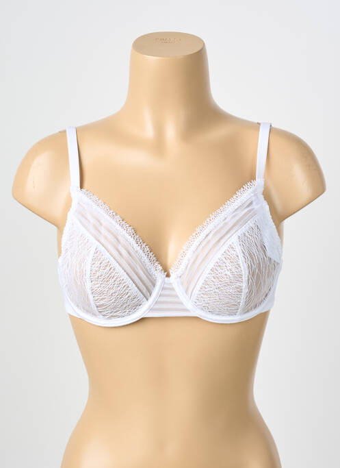 Soutien-gorge effet matière satinée haut soutien-gorge emboitant blanc SIMONE PERELE femme