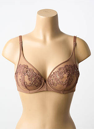 Soutien-gorge broderie haut soutien-gorge emboitant marron SIMONE PERELE femme
