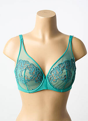 Soutien-gorge broderie haut soutien-gorge emboitant bleu SIMONE PERELE femme