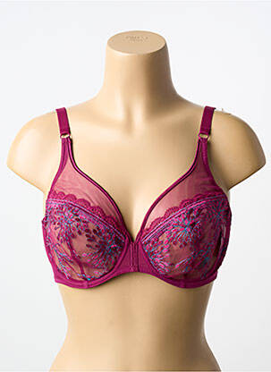 Soutien-gorge broderie haut soutien-gorge emboitant violet SIMONE PERELE femme