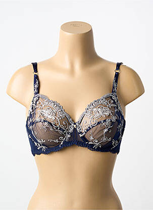 Soutien-gorge broderie haut soutien-gorge emboitant bleu LISE CHARMEL femme