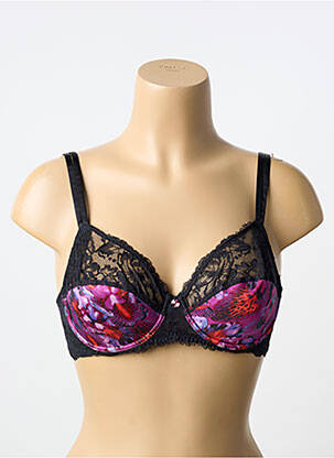 Soutien-gorge effet matière satinée haut soutien-gorge emboitant noir LISE CHARMEL femme