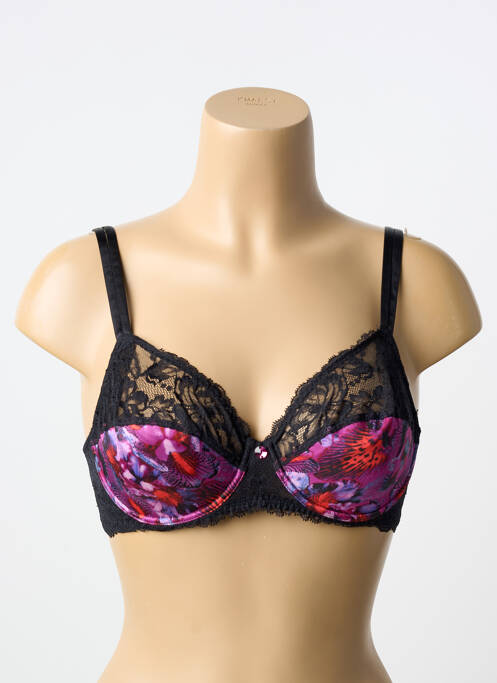 Soutien-gorge effet matière satinée haut soutien-gorge emboitant noir LISE CHARMEL femme