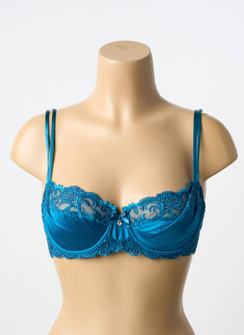 Soutien-gorge effet matière satinée haut soutien-gorge balconnet bleu LISE CHARMEL femme