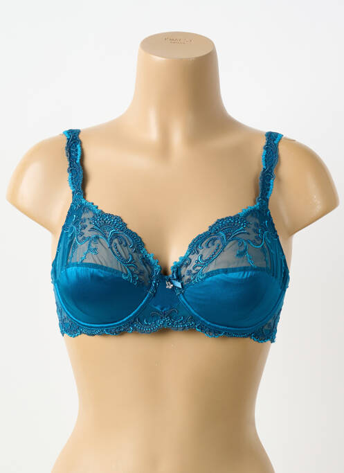 Soutien-gorge effet matière satinée haut soutien-gorge emboitant bleu LISE CHARMEL femme