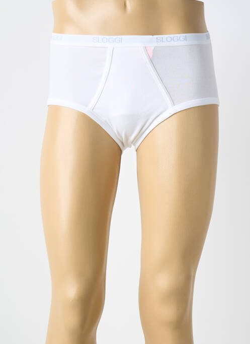 Slip tissage jersey blanc SLOGGI homme