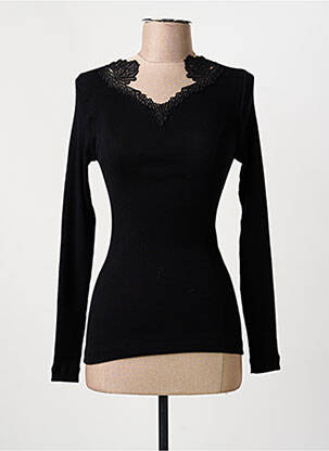 Top coupe cintrée manches longues noir FRALY femme