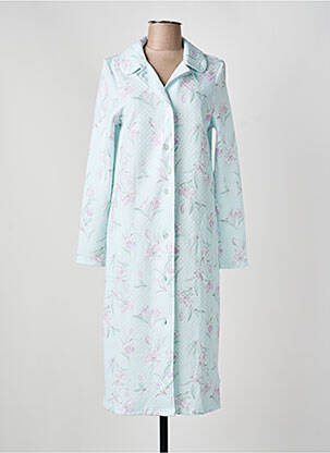 Robe de chambre col chemisier vert RINGELLA femme