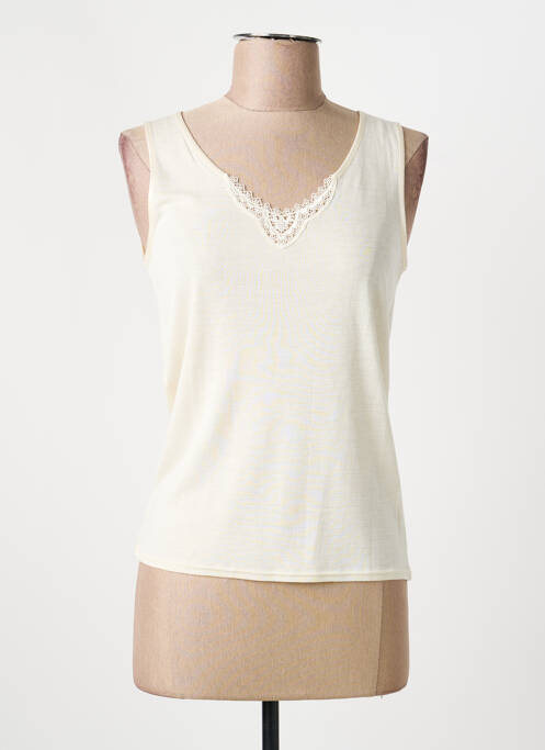 Top coupe cintrée sans manche beige ARMOR LUX femme