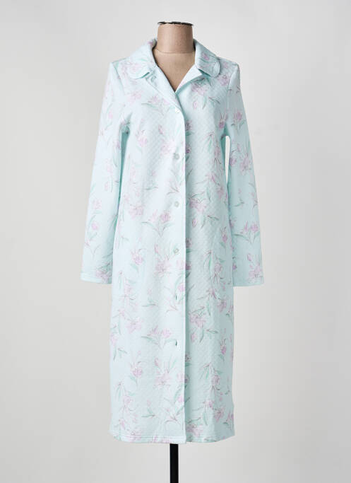 Robe de chambre col chemisier vert RINGELLA femme