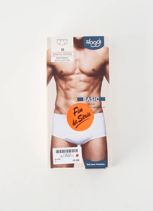 Slip tissage jersey blanc SLOGGI homme