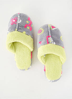 Chaussons/pantoufles bout rond talon plat jusqu'à 3cm gris MASSANA femme