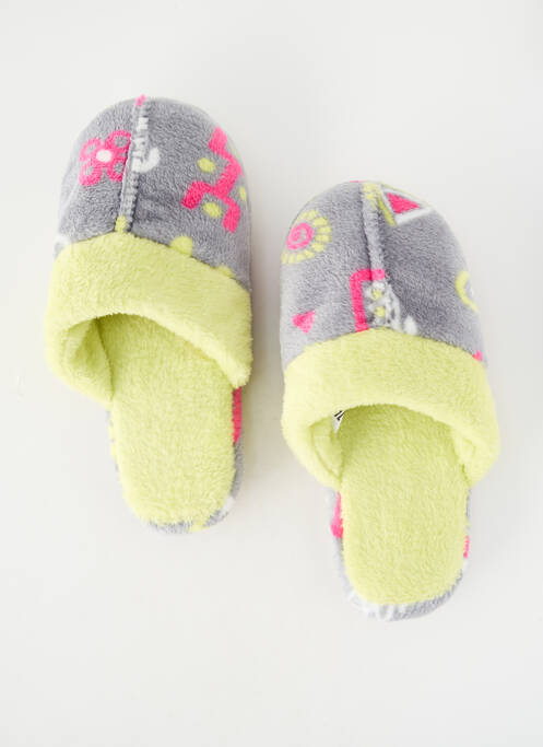 Chaussons/pantoufles bout rond talon plat jusqu'à 3cm gris MASSANA femme
