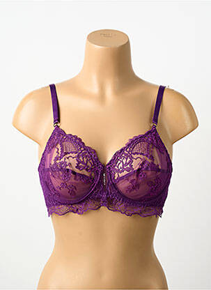 Soutien-gorge effet matière satinée haut soutien-gorge emboitant violet LISE CHARMEL femme