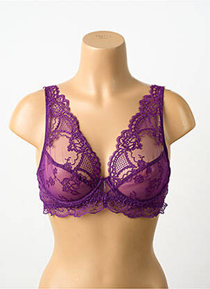 Soutien-gorge effet matière satinée haut soutien-gorge emboitant violet LISE CHARMEL femme