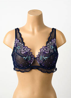 Soutien-gorge effet matière satinée haut soutien-gorge emboitant bleu LISE CHARMEL femme