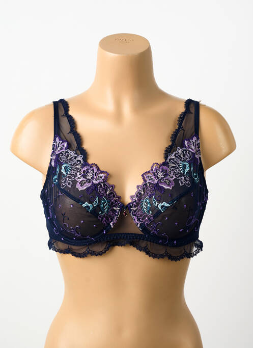 Soutien-gorge effet matière satinée haut soutien-gorge emboitant bleu LISE CHARMEL femme