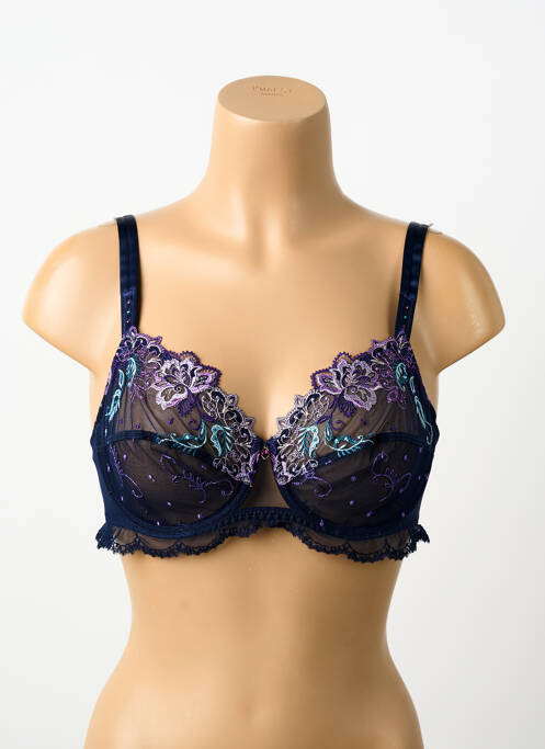Soutien-gorge effet matière satinée haut soutien-gorge emboitant bleu LISE CHARMEL femme