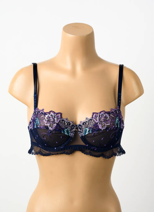 Soutien-gorge effet matière satinée haut soutien-gorge emboitant bleu LISE CHARMEL femme