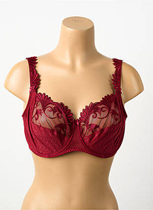 Soutien-gorge effet matière satinée haut soutien-gorge emboitant rouge EMPREINTE femme