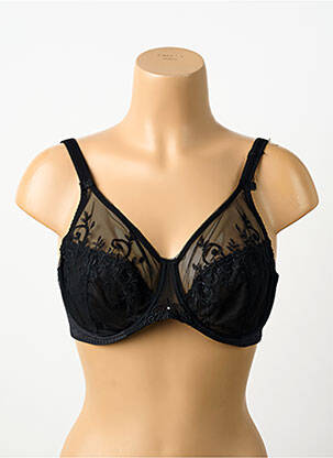 Soutien-gorge effet matière satinée haut soutien-gorge emboitant noir EMPREINTE femme