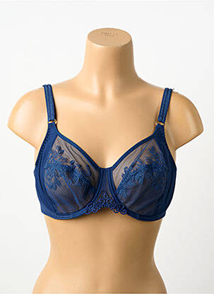 Soutien-gorge effet matière satinée haut soutien-gorge emboitant bleu EMPREINTE femme