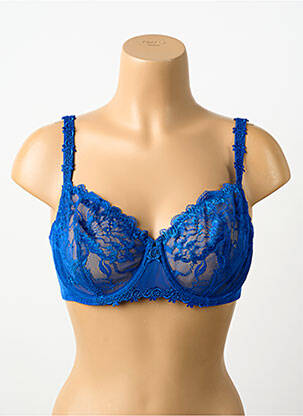 Soutien-gorge tissage dentelle haut soutien-gorge emboitant bleu SIMONE PERELE femme