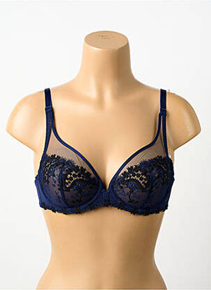 Soutien-gorge broderie haut soutien-gorge emboitant bleu SIMONE PERELE femme