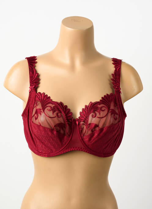 Soutien-gorge effet matière satinée haut soutien-gorge emboitant rouge EMPREINTE femme