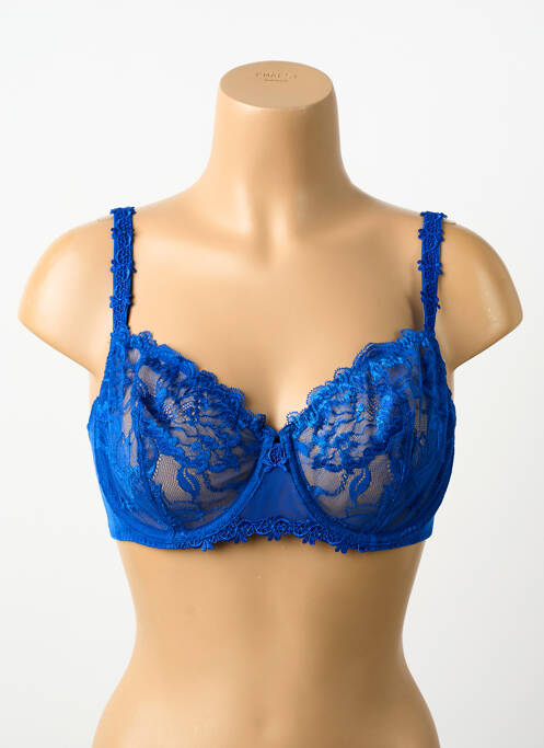 Soutien-gorge tissage dentelle haut soutien-gorge emboitant bleu SIMONE PERELE femme