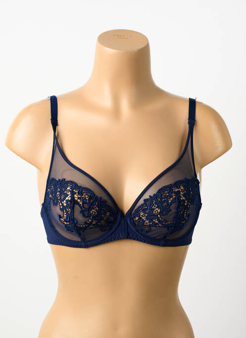 Soutien-gorge broderie haut soutien-gorge emboitant bleu SIMONE PERELE femme
