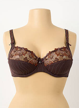 Soutien-gorge effet matière satinée haut soutien-gorge emboitant marron PRIMADONNA femme