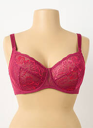 Soutien-gorge effet matière satinée haut soutien-gorge emboitant rouge SIMONE PERELE femme