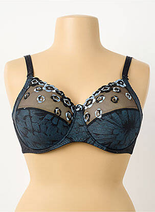 Soutien-gorge effet matière satinée haut soutien-gorge emboitant noir EMPREINTE femme