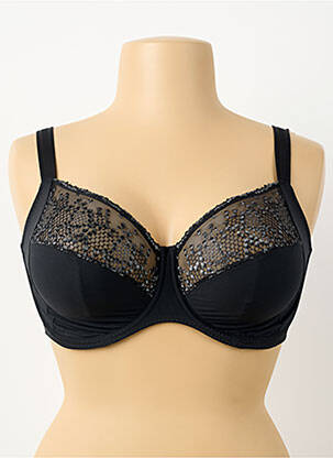 Soutien-gorge effet matière satinée haut soutien-gorge moulé noir PRIMA DONNA femme