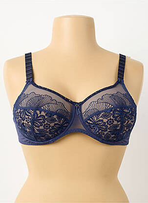 Soutien-gorge effet matière satinée haut soutien-gorge emboitant bleu EMPREINTE femme