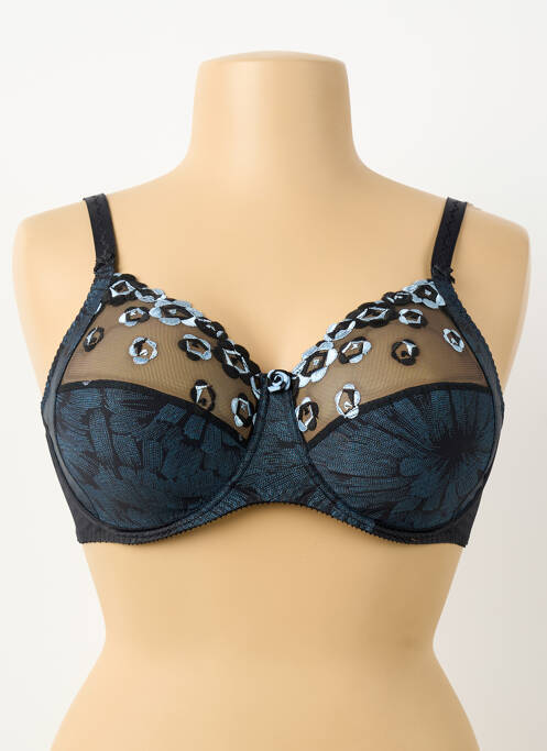 Soutien-gorge effet matière satinée haut soutien-gorge emboitant noir EMPREINTE femme