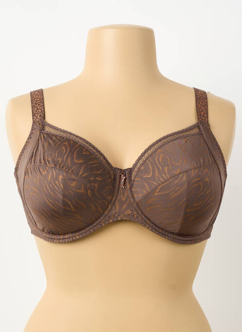 Soutien-gorge effet matière satinée haut soutien-gorge emboitant marron PRIMA DONNA femme